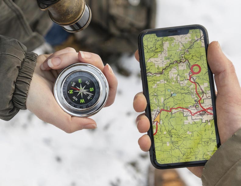 Mira de nuevo el GPS y la brújula